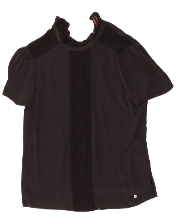 Blusa Mujer Trussardi Jeans IT 44 Medium Acetato Colorblock Negro