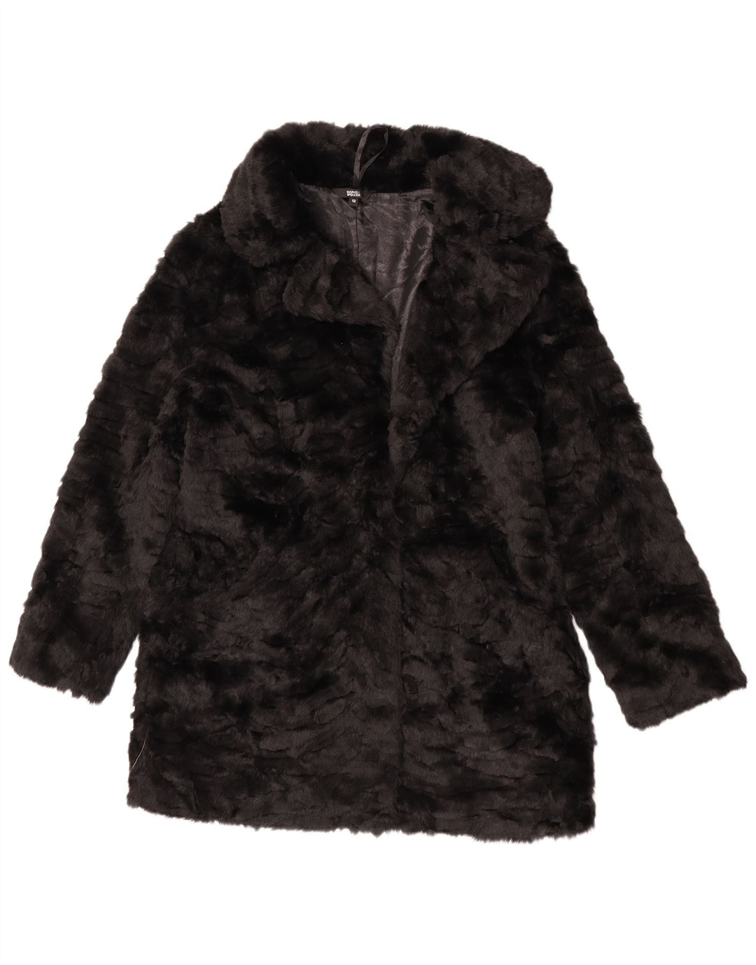 Marks & Spencer Chaqueta de piel sintética para mujer UK 12 Medium Black Modacryl