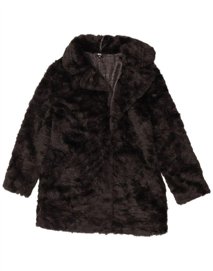 Marks & Spencer Chaqueta de piel sintética para mujer UK 12 Medium Black Modacryl
