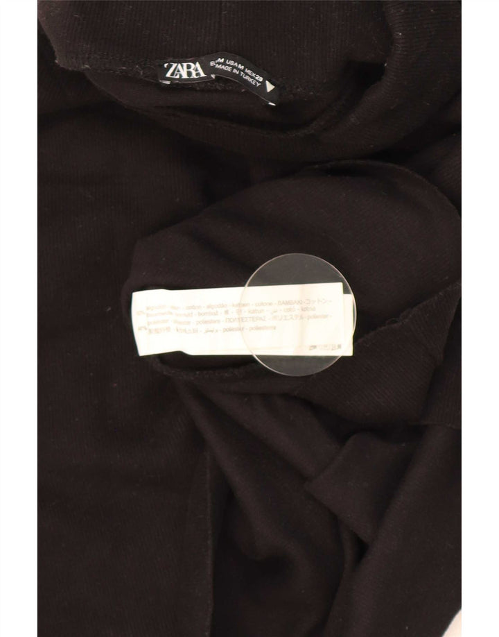 Zara Mujer Sin Mangas Regular UK 42 Mediano Negro Algodón