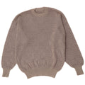 Vintage hombres cuello redondo jersey suéter gris medio