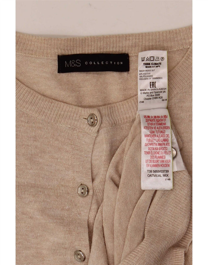 Marks & Spencer Cárdigan para Mujer UK 10 Small Viscosa Beige