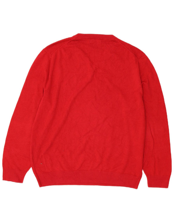 Nautica Jersey con Cuello en V para Hombre XL Algodón Rojo
