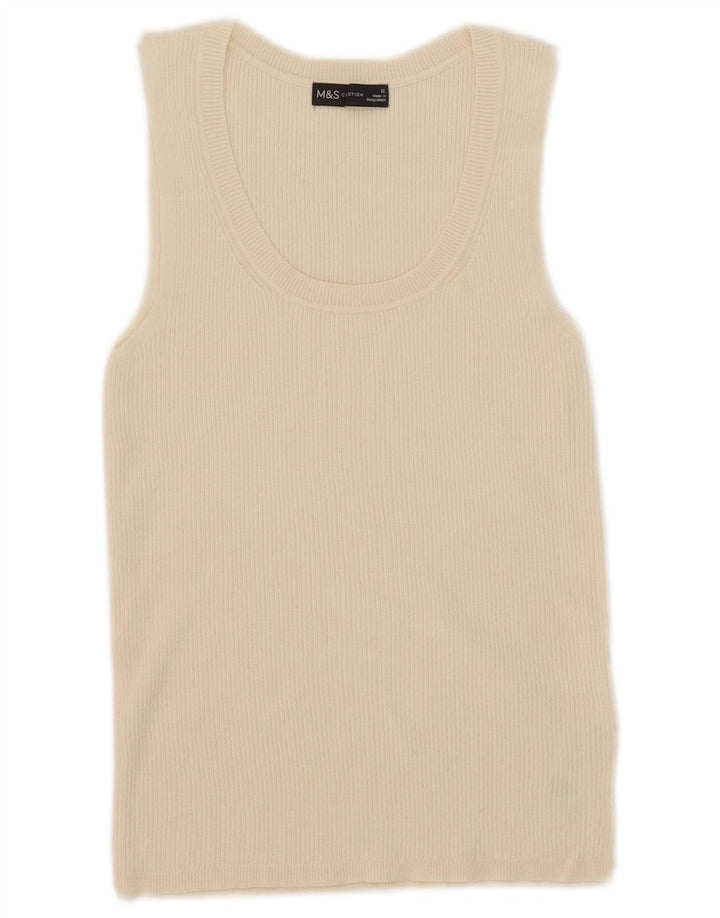 Marks & Spencer - Camiseta sin mangas para mujer, talla 40, viscosa beige mediana