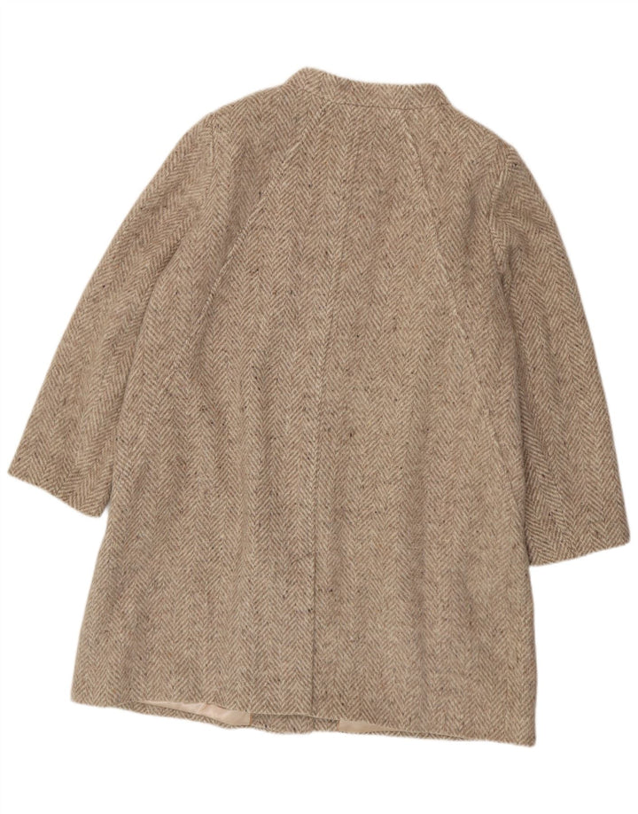 JACQUES VERT Abrigo de mujer UK 20 XL Lana gris en espiga