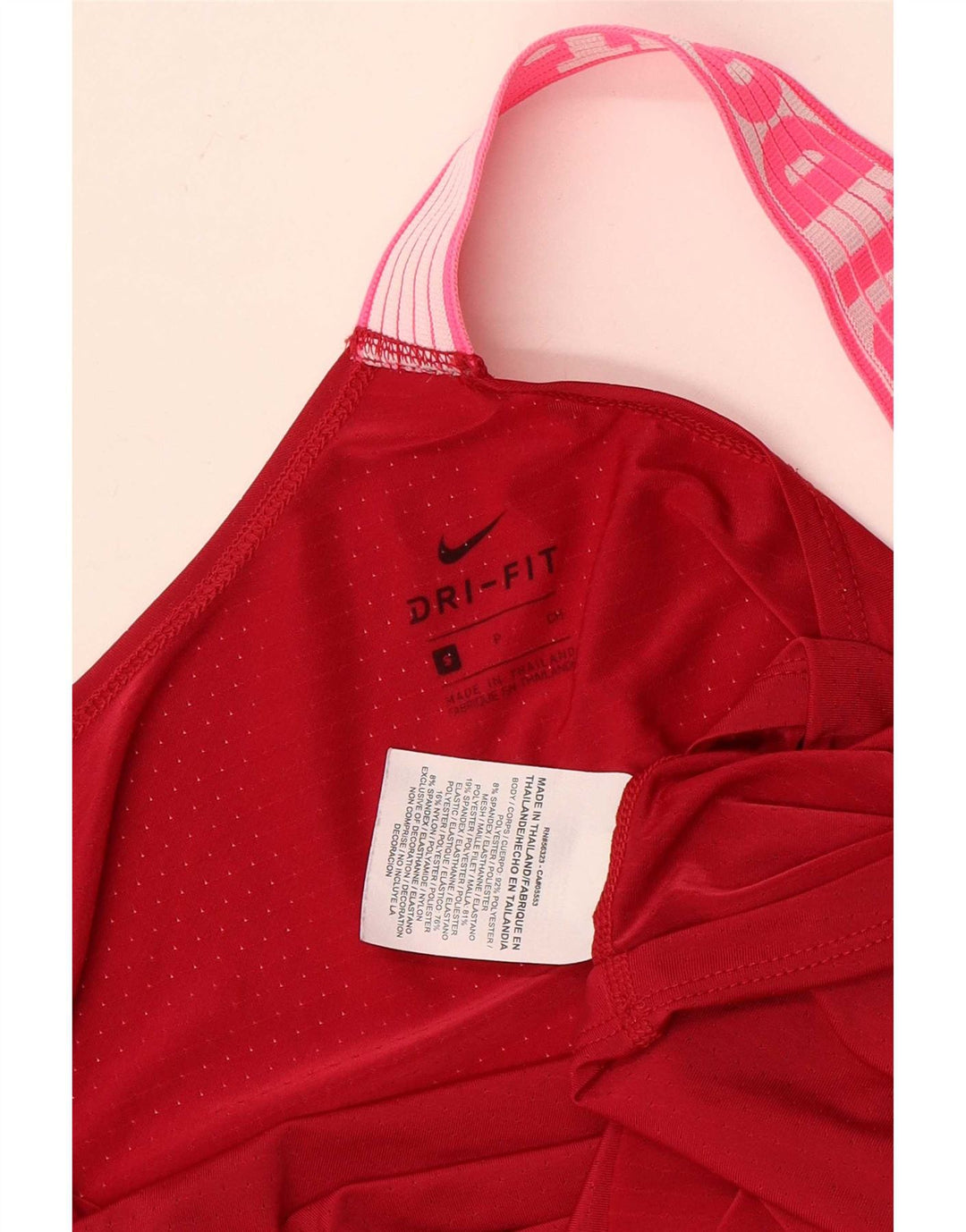 Nike Mujer Graphic Vest Top UK 10 Pequeño Rojo Colorblock Poliéster