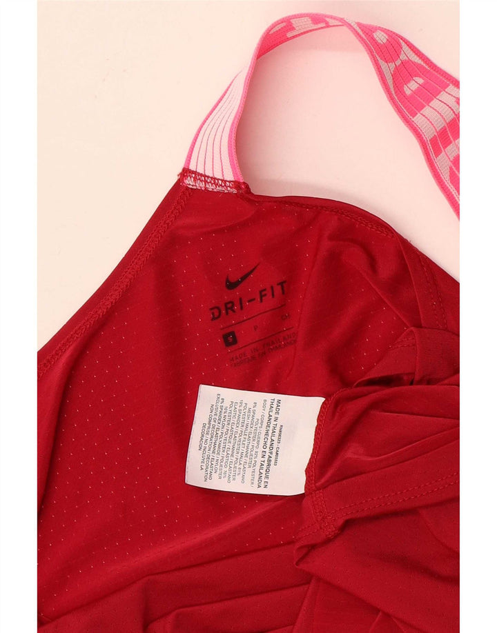 Nike Mujer Graphic Vest Top UK 10 Pequeño Rojo Colorblock Poliéster