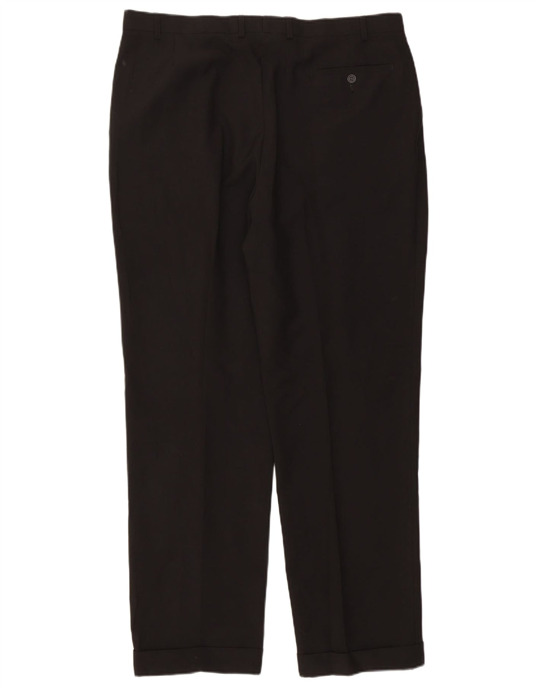 Marks & Spencer Pantalón de traje con pinzas para hombre W40 L33 Poliéster negro