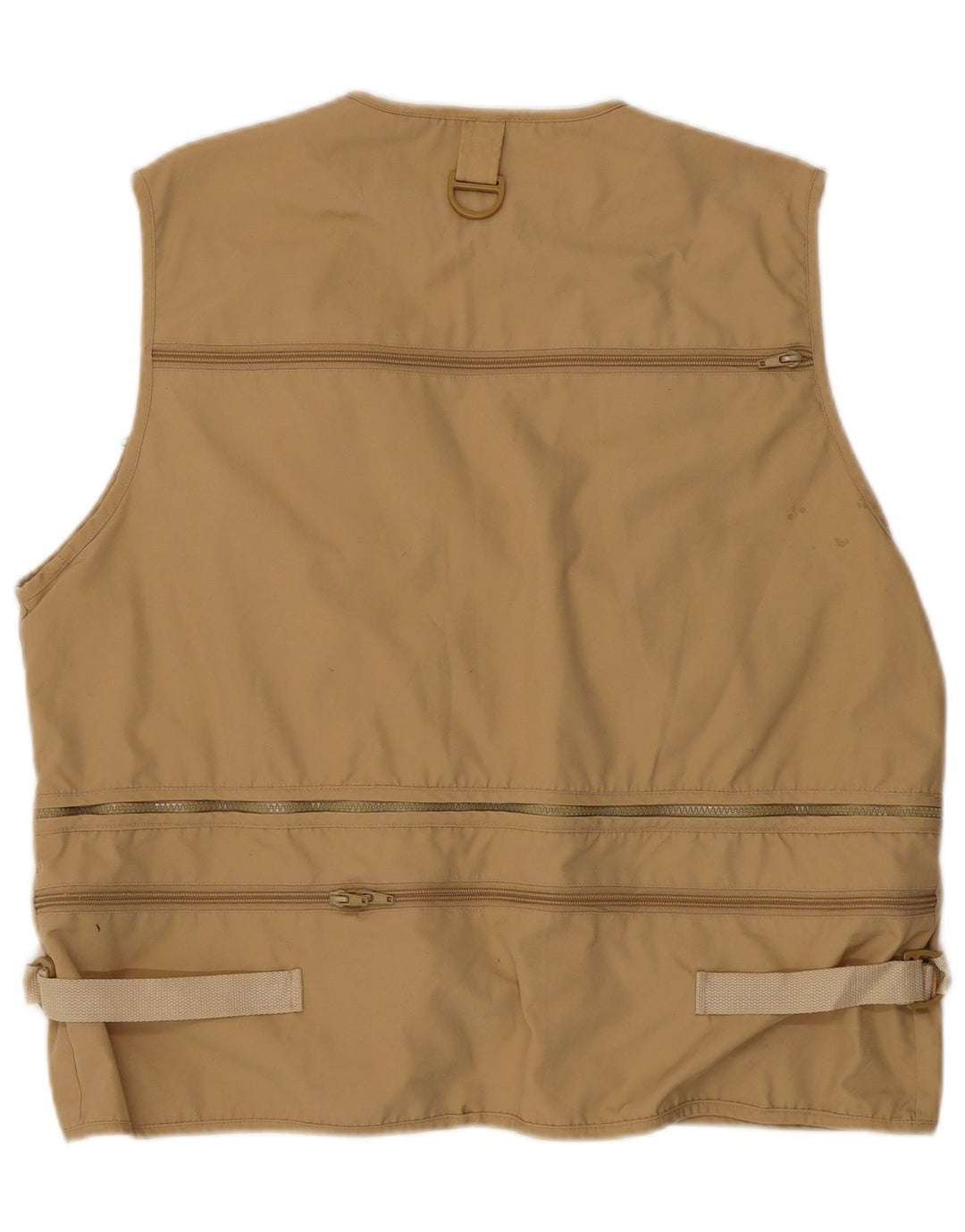 Vintage hombres utilidad Gilet Reino Unido 40 algodón beige grande