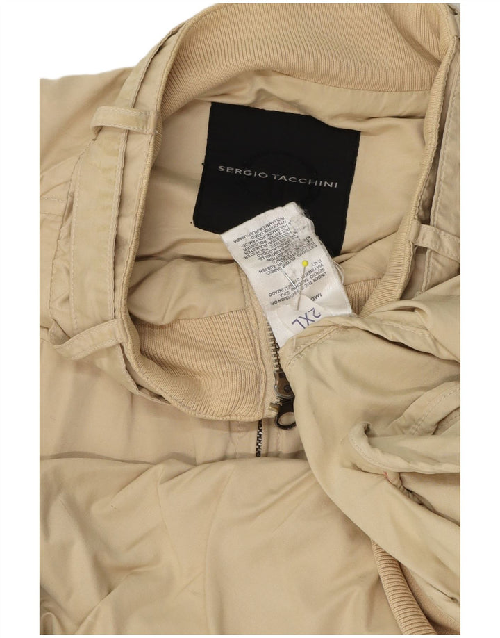 Sergio Tacchini Chaqueta Bomber para Hombre UK 44 2XL Algodón Beige