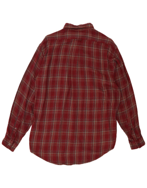 Marks & Spencer Camisa De Franela Para Hombre Viscosa A Cuadros Rojos Pequeños