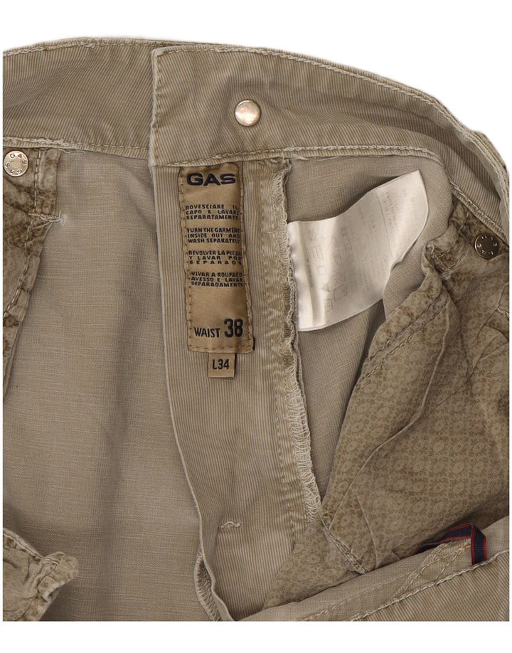 GAS Mens Morris Slim Pantalones Casuales W38 L34 Caqui