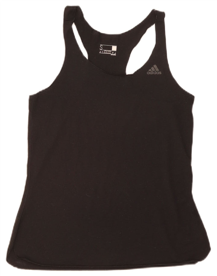 Adidas Mujer Gráfico Chaleco Top Reino Unido 8/10 Pequeño Negro Poliéster