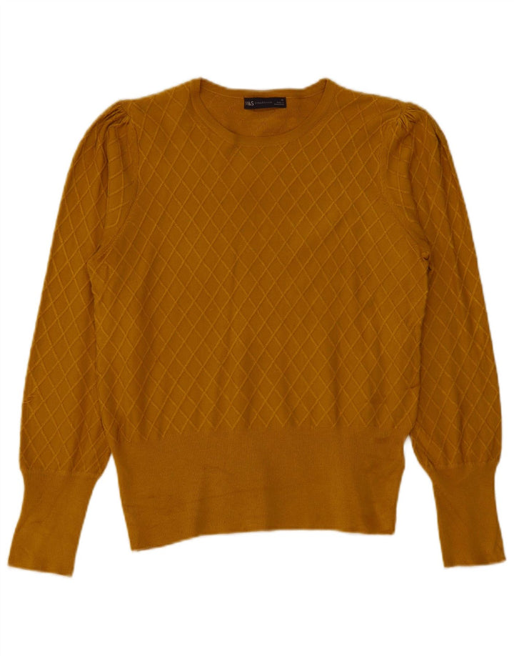 Marks & Spencer - Jersey con cuello barco para mujer, talla 40, color amarillo mediano