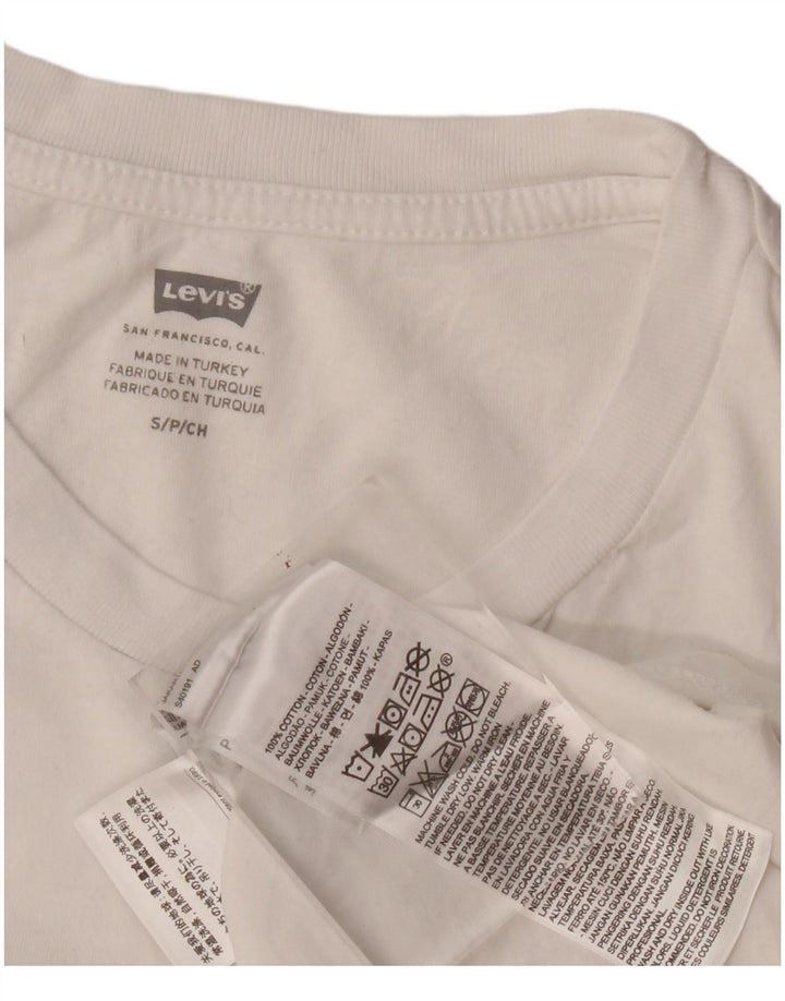 Levi's Camiseta gráfica para hombre Top Small White Cotton