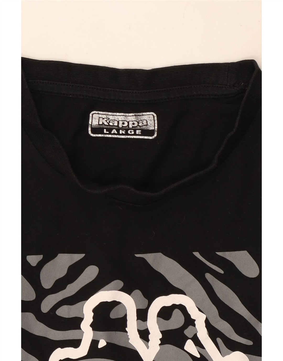 Kappa - Camiseta gráfica para hombre, talla grande, color negro