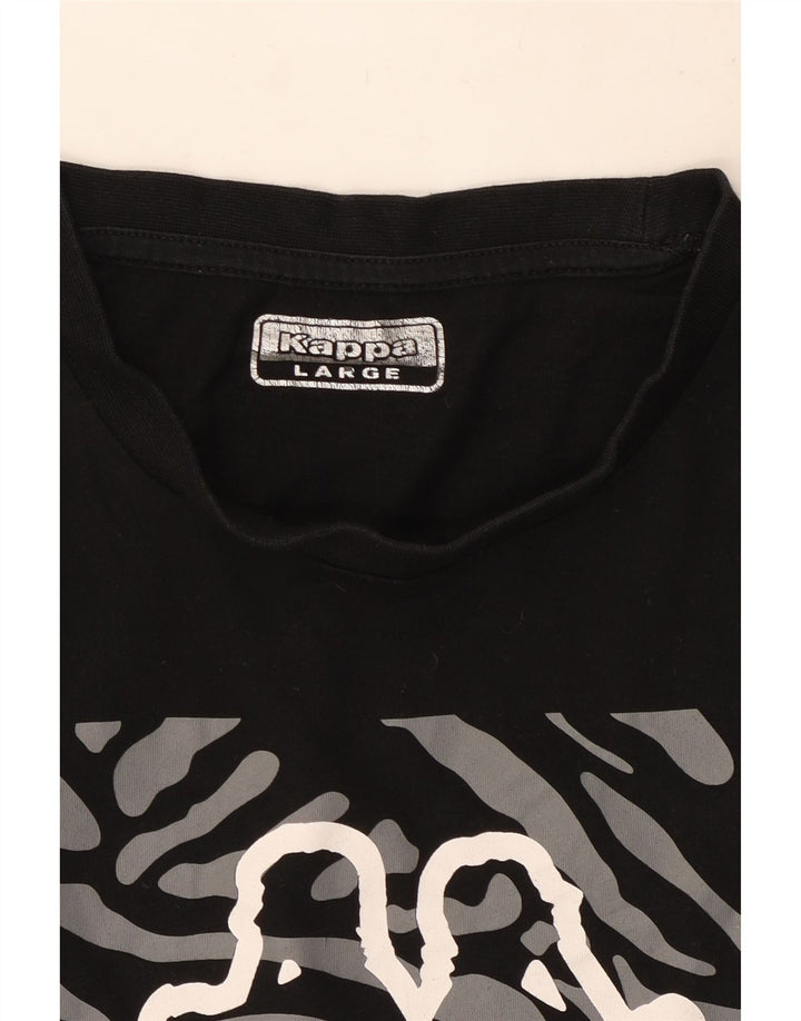 Kappa - Camiseta gráfica para hombre, talla grande, color negro