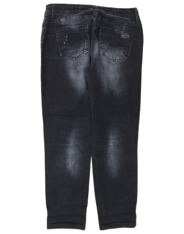 LUISA SPAGNOLI Vaqueros recortados ajustados para mujer IT 40 Small W27 L25 Azul marino