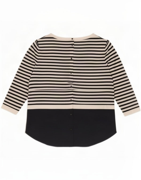 Cos Top para mujer manga 3/4 UK 44 Algodón a rayas azul marino mediano