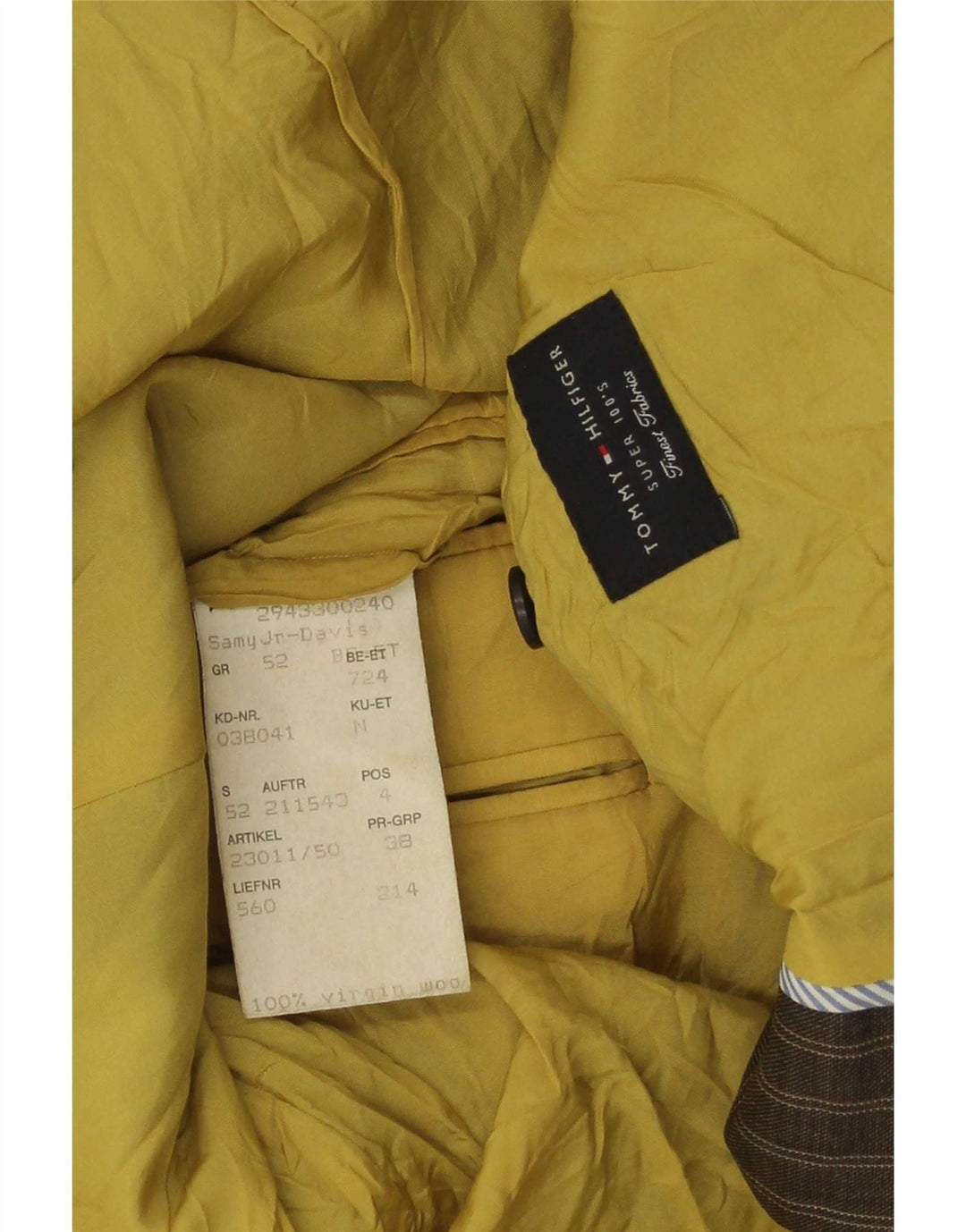 Tommy Hilfiger Chaqueta tipo blazer de 2 botones para hombre IT 52 XL Viscosa a rayas marrón