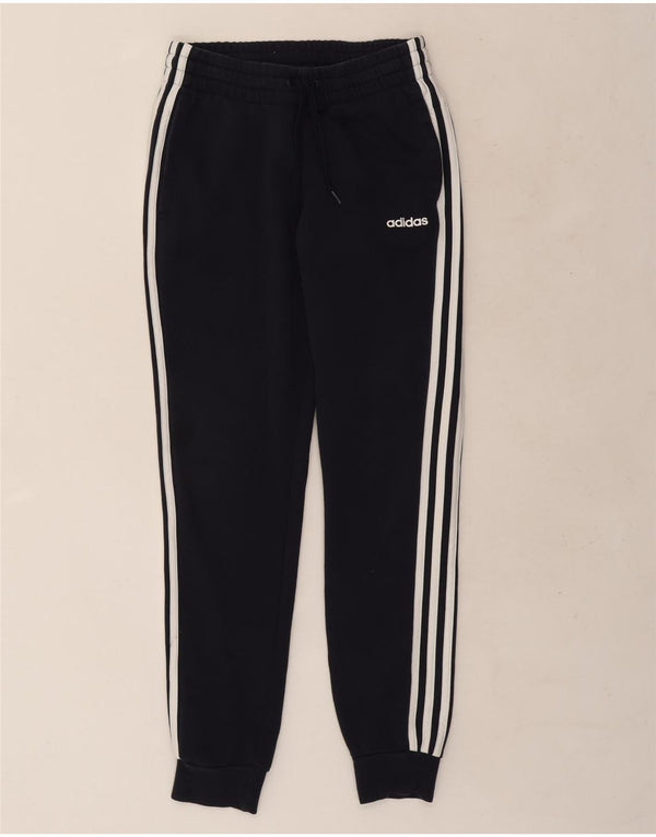 Adidas Mujer Chándal Pantalones Joggers UK 8/10 Pequeño Azul Marino Algodón