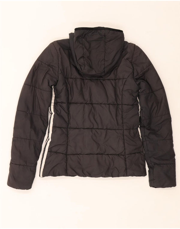 Adidas Chaqueta acolchada con capucha para mujer UK 6 XS Poliéster negro