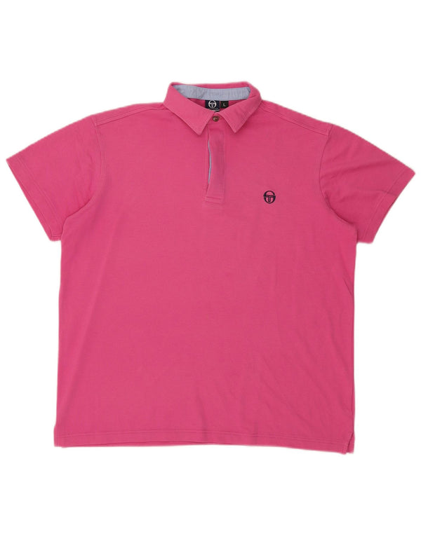 Sergio Tacchini Polo para hombre grande rosa