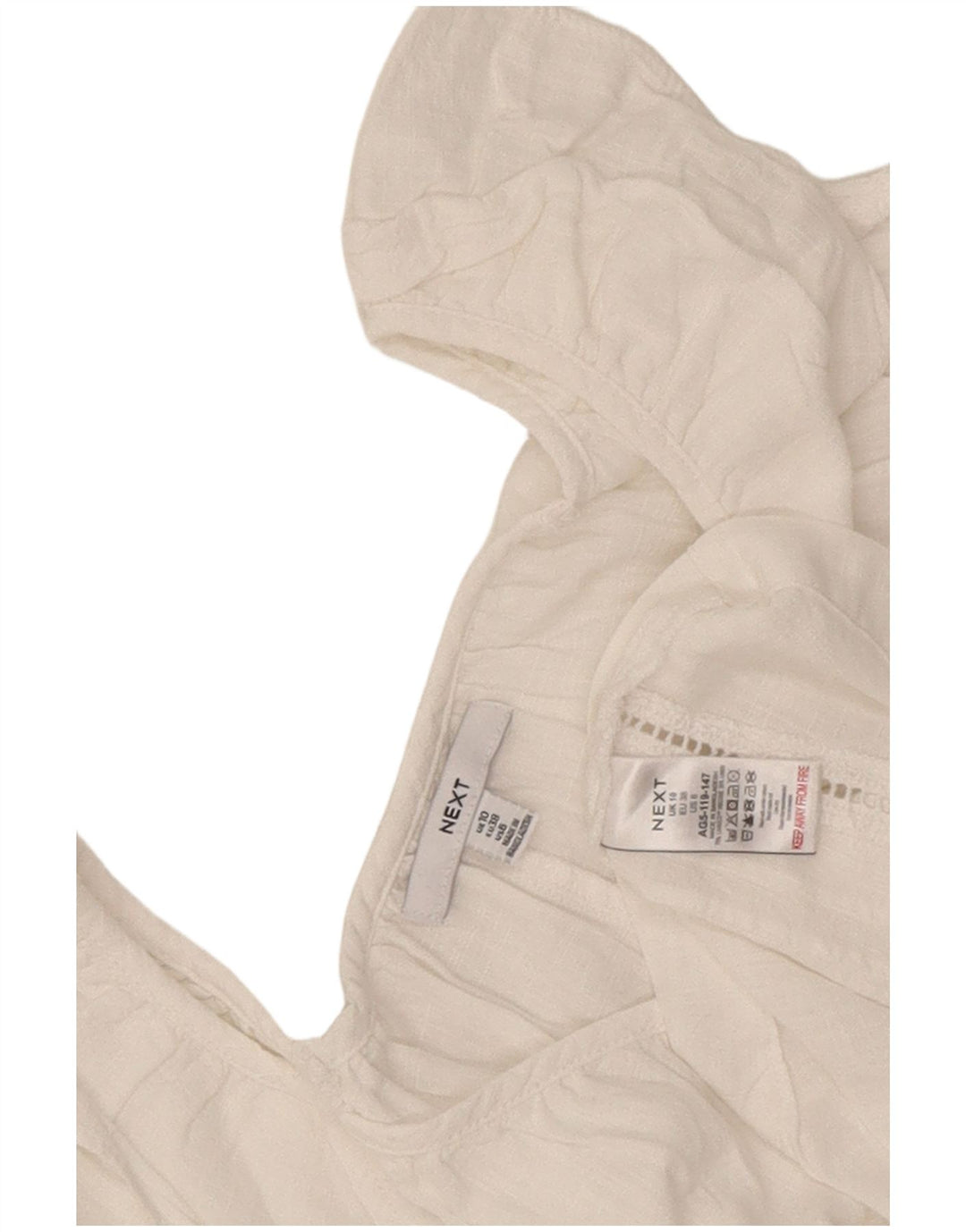 Next Blusa extragrande sin mangas para mujer Top UK 10 Small White Viscosa