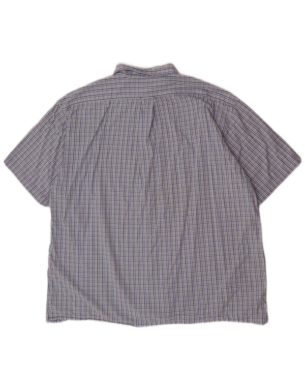 Izod Hombre Camisa Manga Corta XL Azul Cuadros Algodón