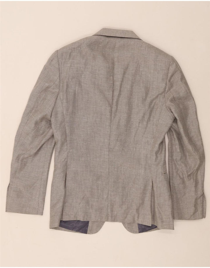Chaqueta tipo blazer de 2 botones para hombre Reiss UK 38 Lana gris medio