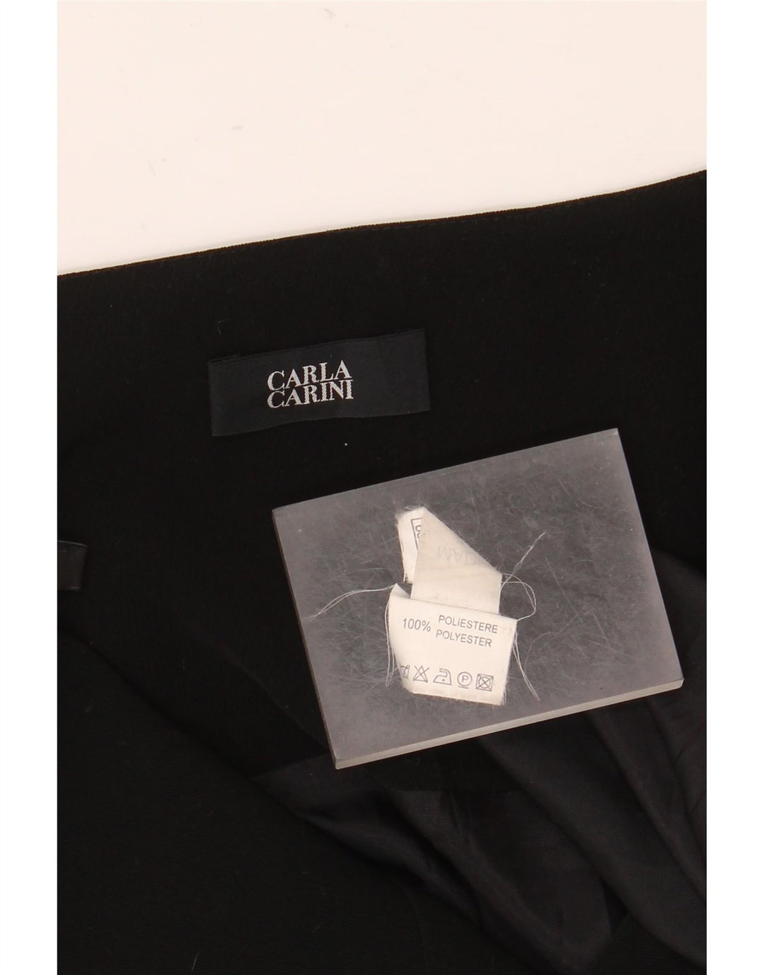 Carla Carini Falda acampanada para mujer UK 8 Small W28 Poliéster negro