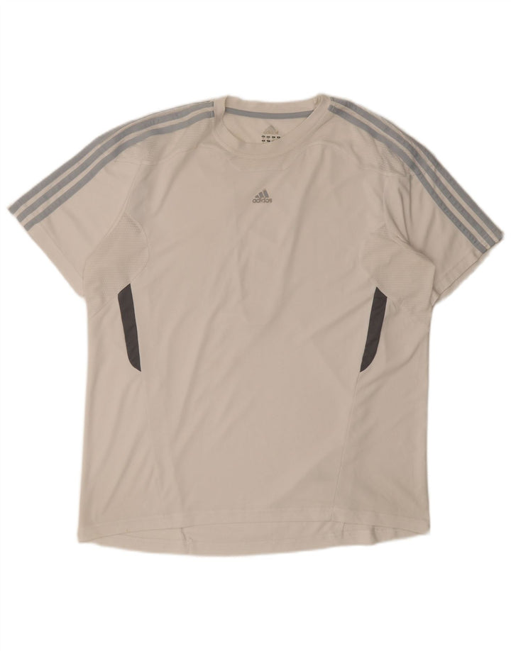Adidas Hombre Climacool Camiseta Top XL Blanco Colorblock Poliéster