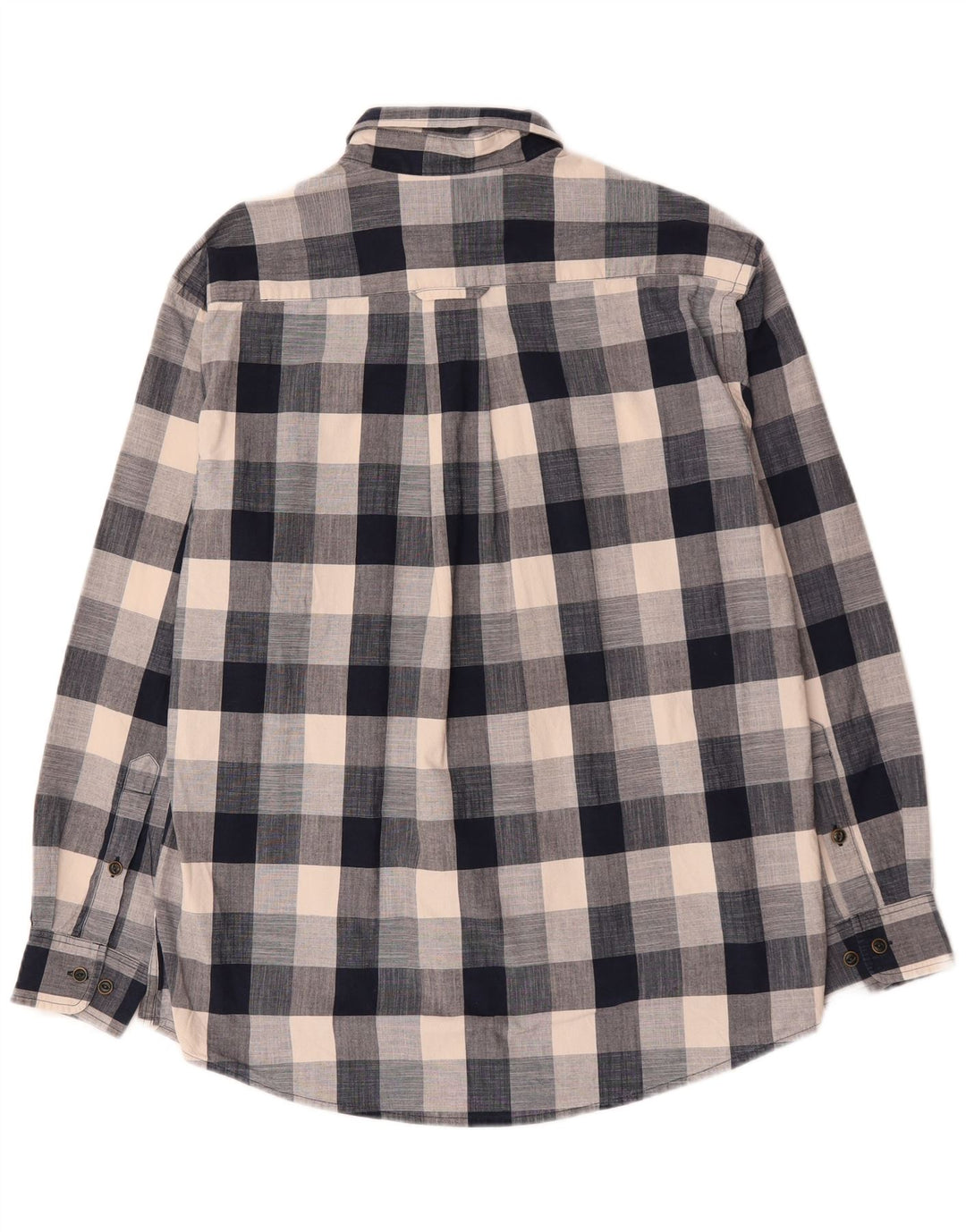 Camisa Orvis Hombre Grande Azul Marino Cuadros Algodón