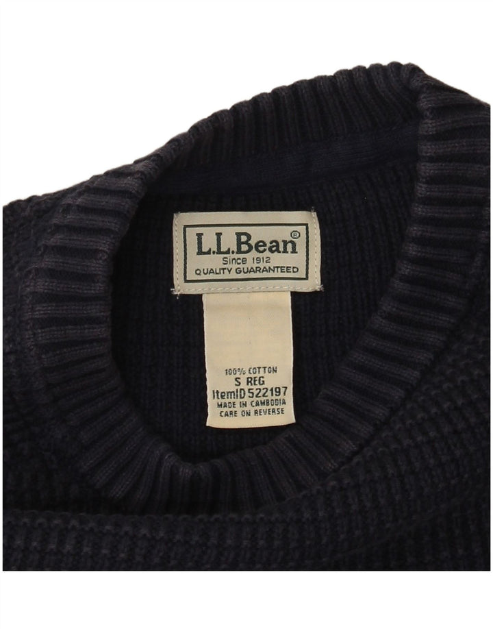 L.L.Bean - Jersey de cuello redondo para hombre, talla pequeña, algodón azul marino