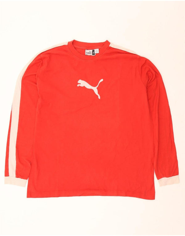 Puma Hombre Gráfico Top Manga Larga XL Rojo Colorblock