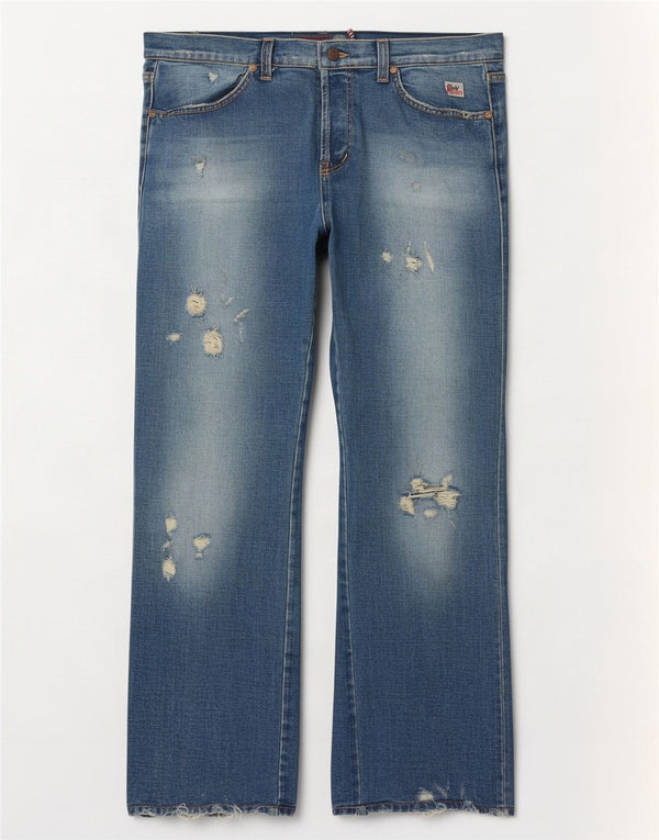 Roy Rogers Jeans desgastados para mujer W34 L32 Algodón azul
