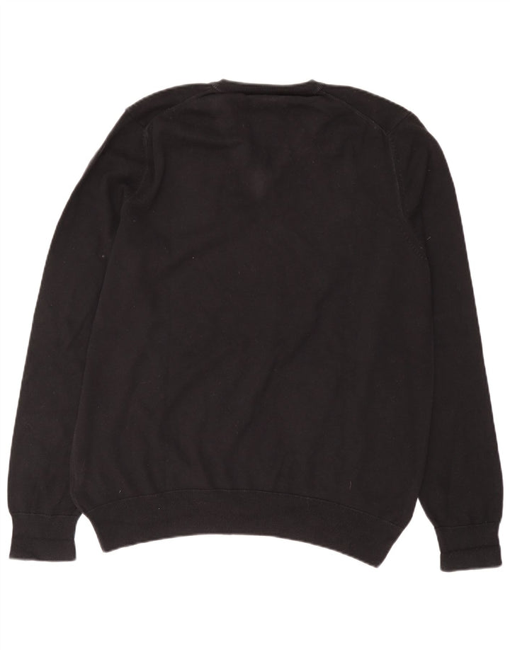 Marks & Spencer - Jersey con cuello en V para hombre, talla grande, algodón negro