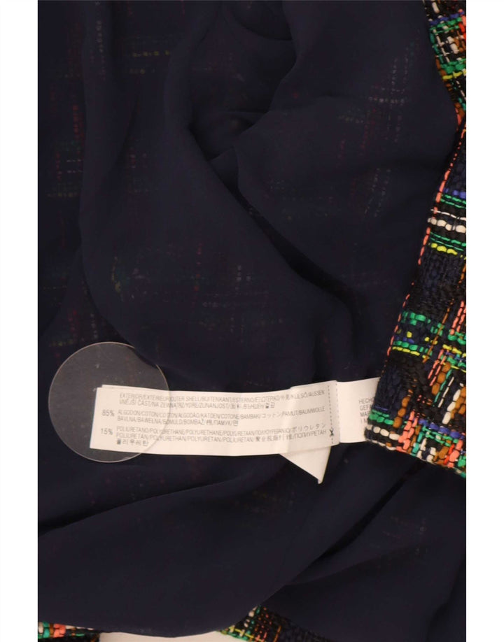Zara Mujer Crop Open Blazer Chaqueta UK 10 Small Multicolor Check Cotton