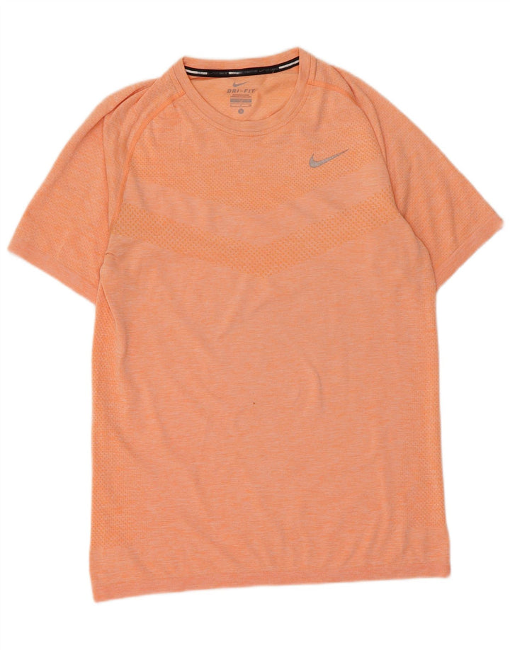 Nike - Camiseta Dri Fit para hombre, talla pequeña, color naranja a rayas