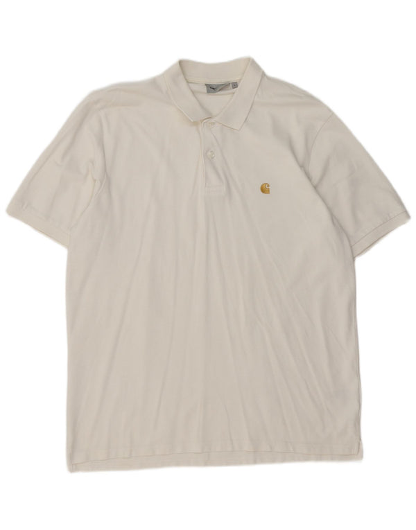 Carhartt Polo para hombre de algodón blanco grande