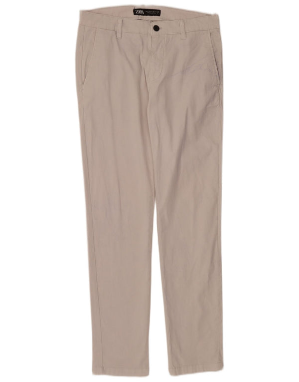 Zara Mens Slim Chino Pantalones EU 40 Medium W31 L30 Off White