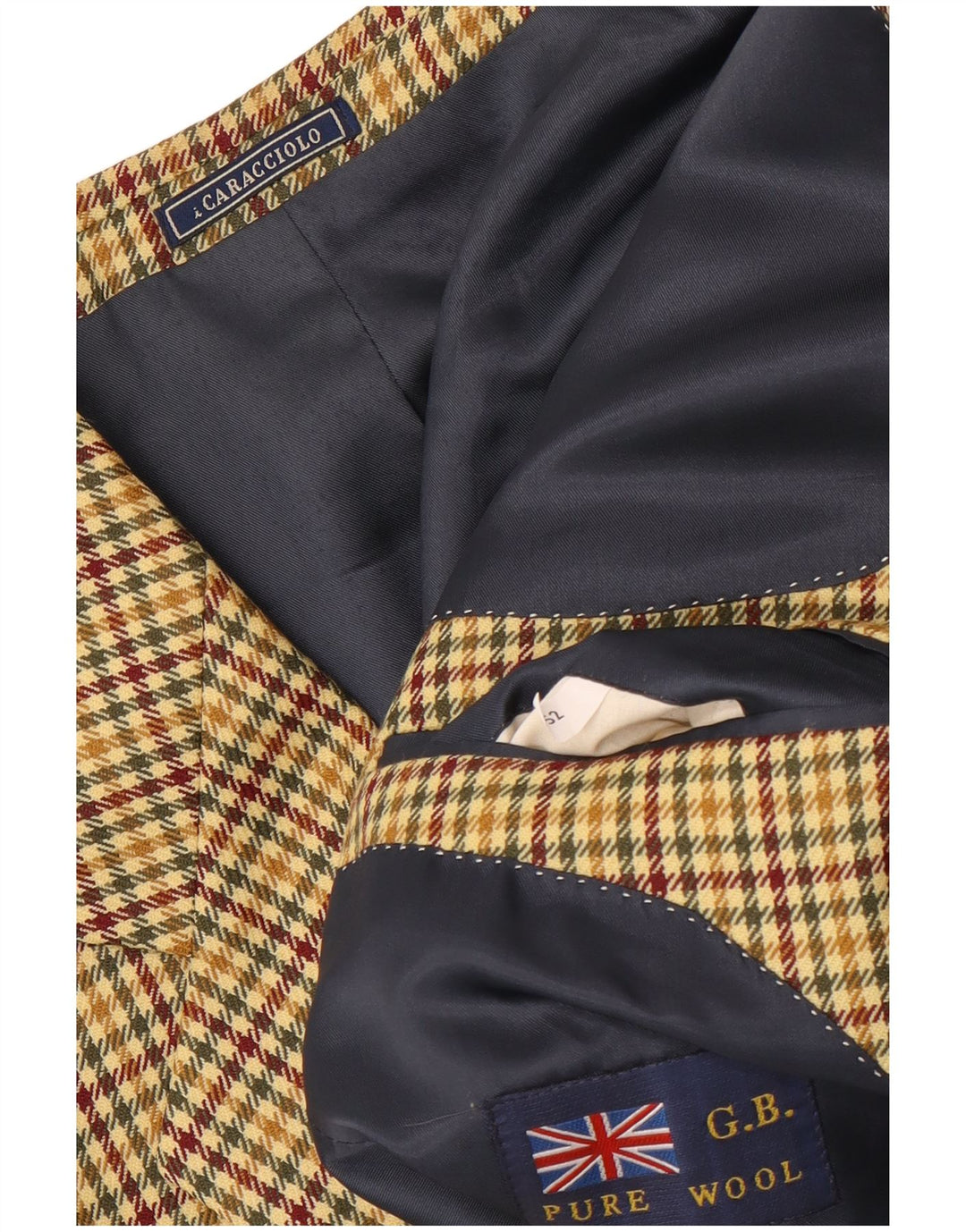 Caracciolo Chaqueta tipo blazer de 2 botones para hombre IT 52 XL Pata de gallo marrón