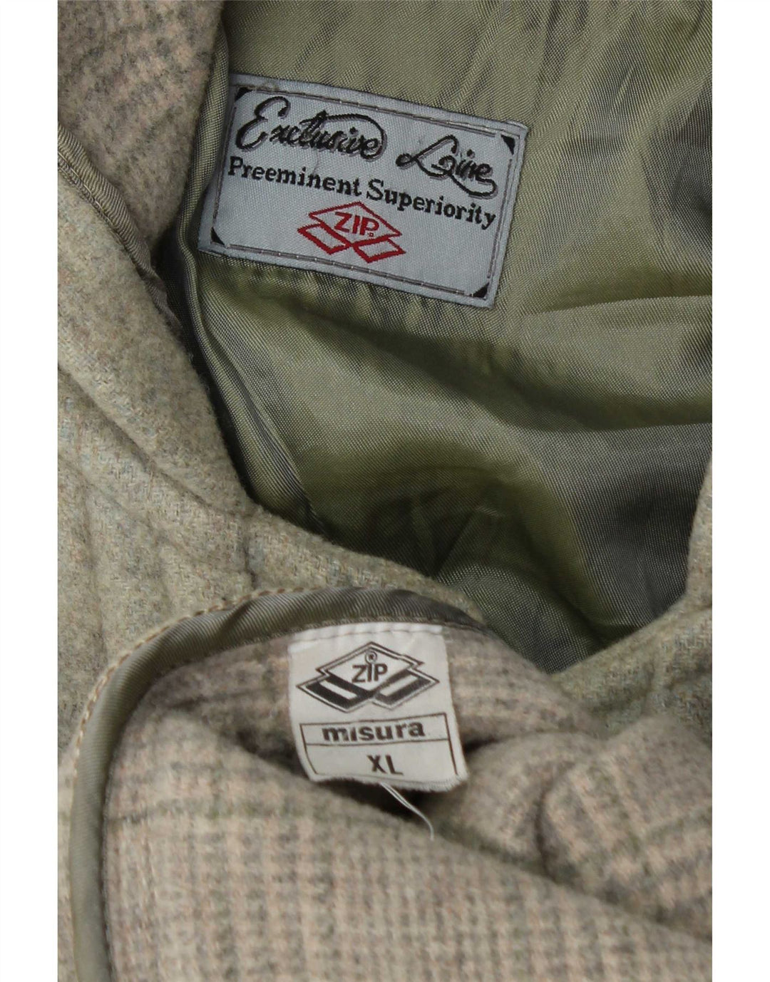Trenca con capucha y cremallera para hombre UK 42 XL Lana caqui