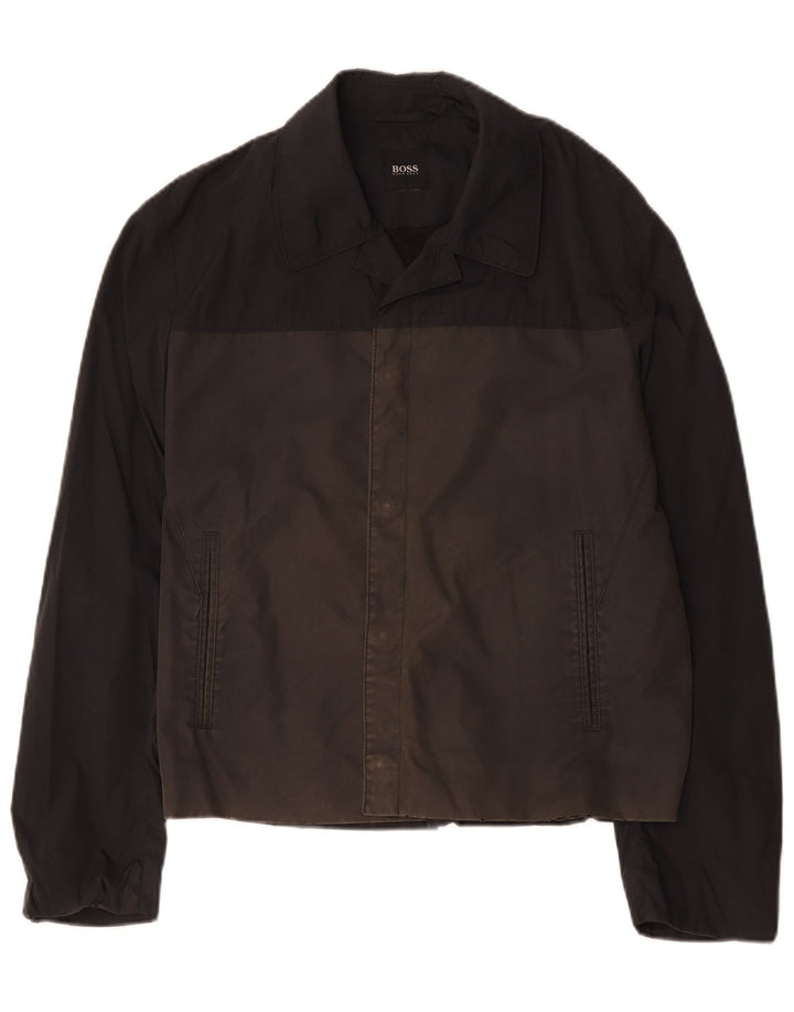 Hugo Boss Mens Bomber Jacket UK 38 Medium Negro Colorblock