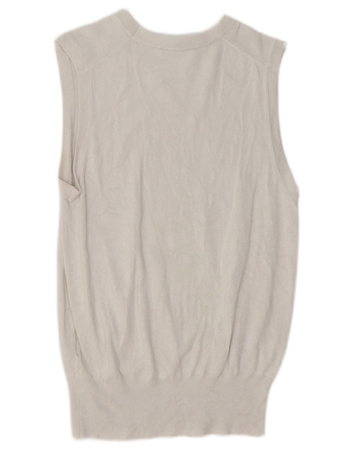 Zara Mujer Chaleco Tank Top Reino Unido 12 Mediano Blanco