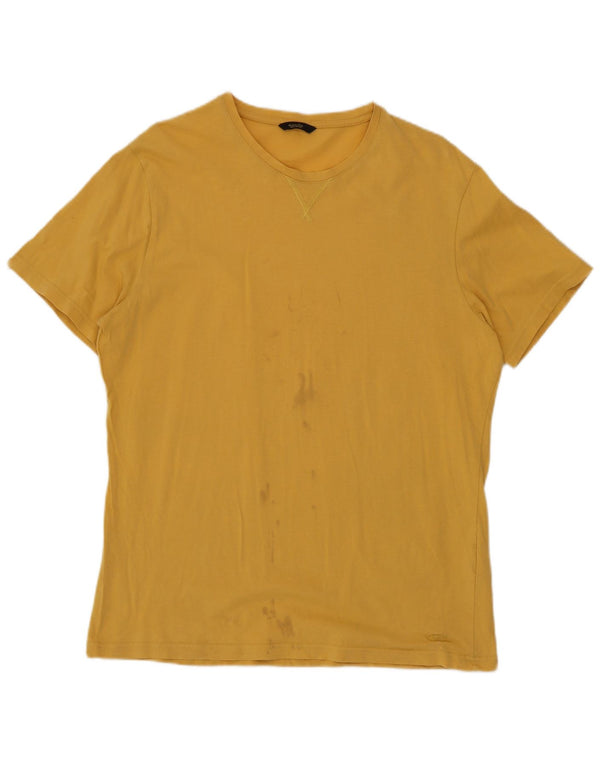 Massimo Dutti Hombre Camiseta Top Grande Amarillo Algodón