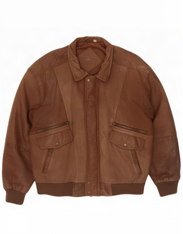 Roundtree & Yorke Chaqueta de cuero para hombre UK 42 XL Marrón