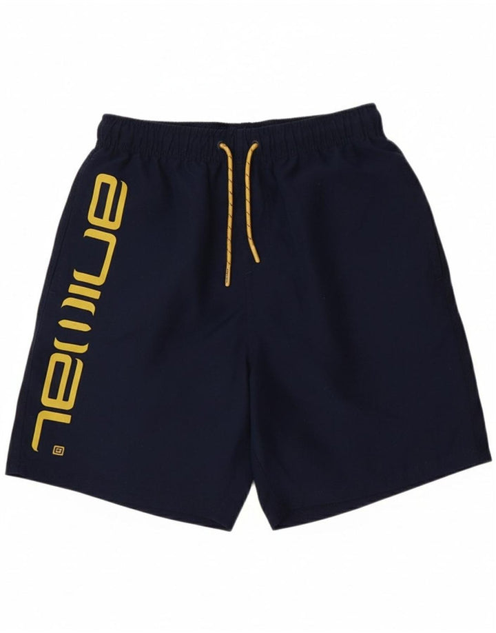 ANIMAL Mens Graphic Swimming Shorts XS  Navy Blue Polyester