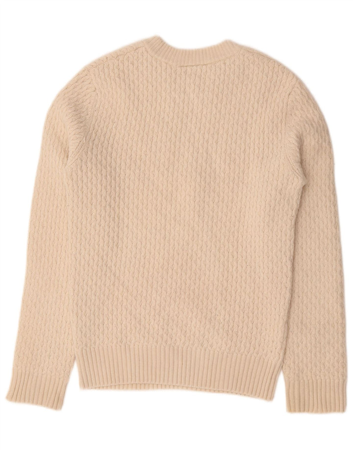 Lacoste Jersey de cuello redondo para hombre, ajuste regular, talla 3, pequeño, color blanco apagado