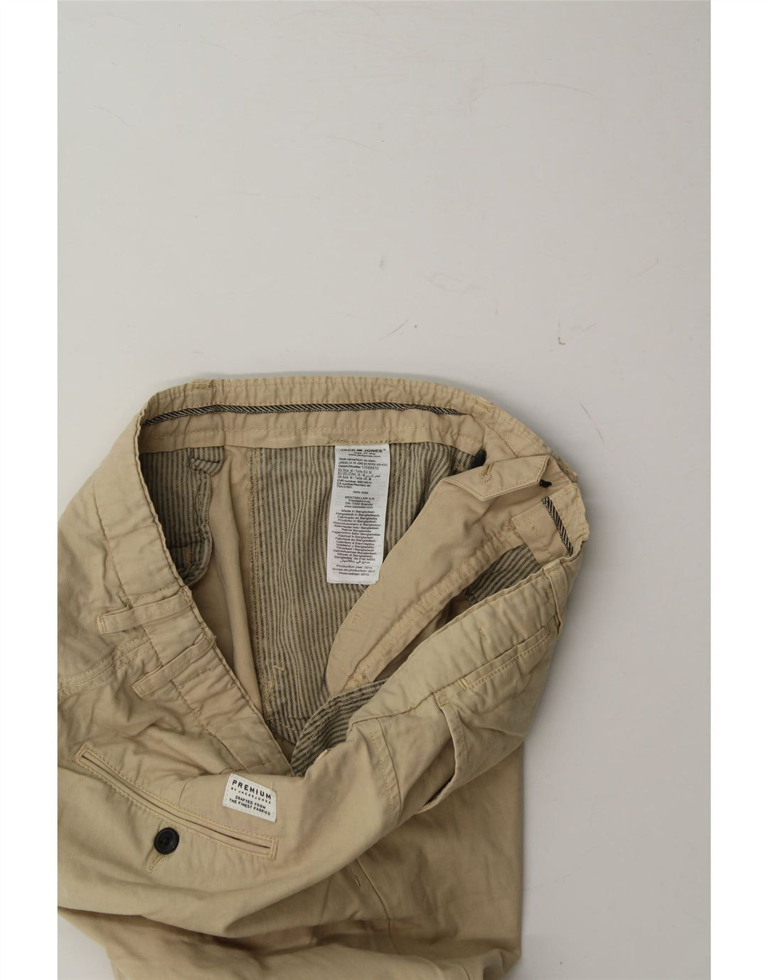 JACK & JONES Mens Chino Shorts Medium W34 Beige Cotton Vintage Jack & Jones and Second-Hand Jack & Jones from Messina Hembry 